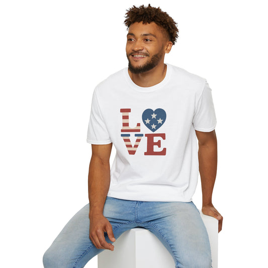 "Freedom & Love" Tee: Unisex 4th of July Graphic Shirt Gift