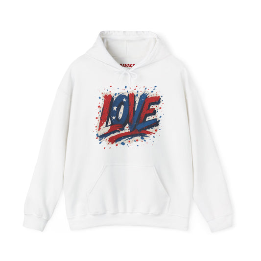 Unisex Hooded Sweatshirt with 'LOVE' Design - Cozy Gift for Friends, Valentine's Day, Casual Wear, Relaxation, Everyday Use
