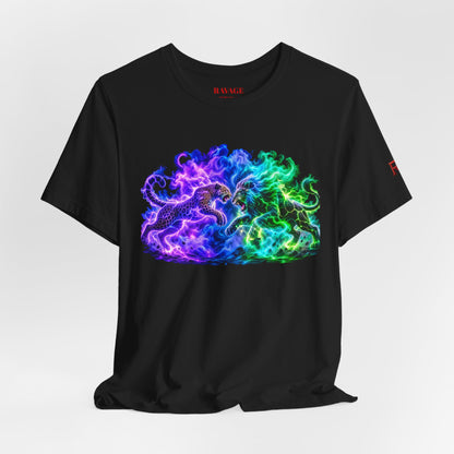 Neon Nebula Predator Clash Graphic Tee