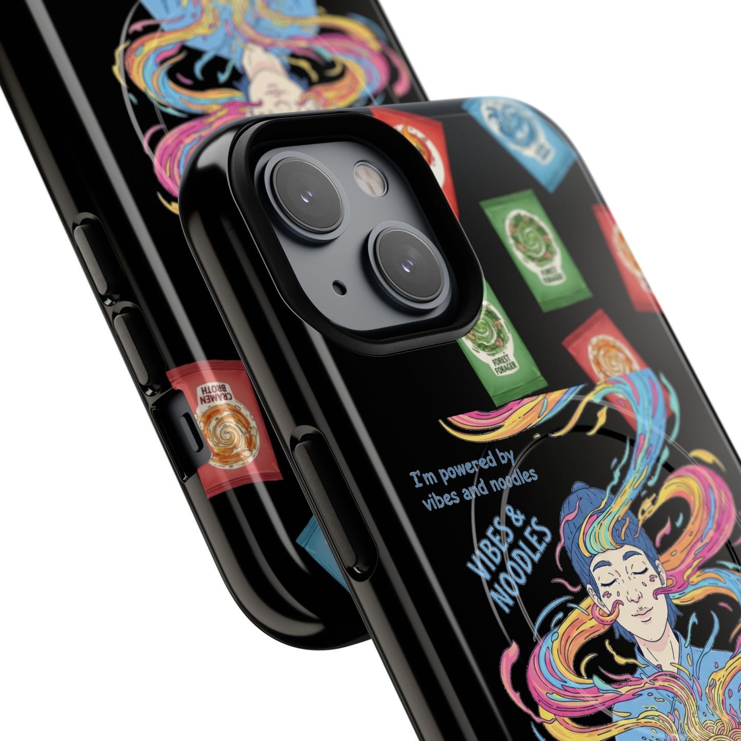 Noodle Lover Phone Case: Vibrant Cute Foodie Magnetic Anime Style