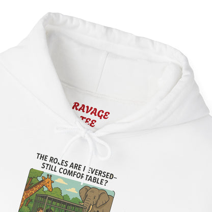 The Roles are Reversed- Are You Comfortable-Comfy Graphic Hoodie for Cozy Days, Unisex Heavy Blend Sweatshirt with Quirky Art, Perfect for Fall, Winter, Gifting, Casual Wear