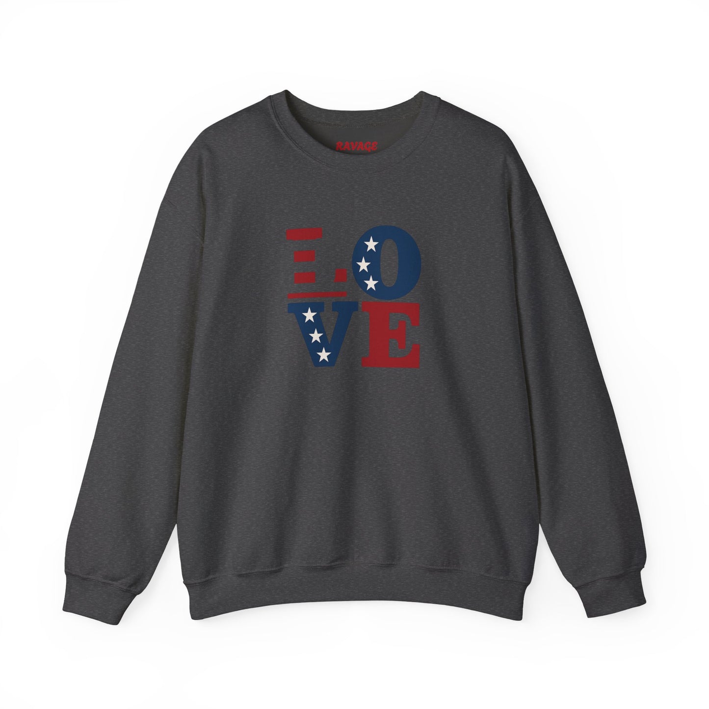 Patriotic Love Sweatshirt | Unisex Crewneck, Cozy Top for Celebrations, Gifts, Independence Day, Casual Style, Everyday Comfort