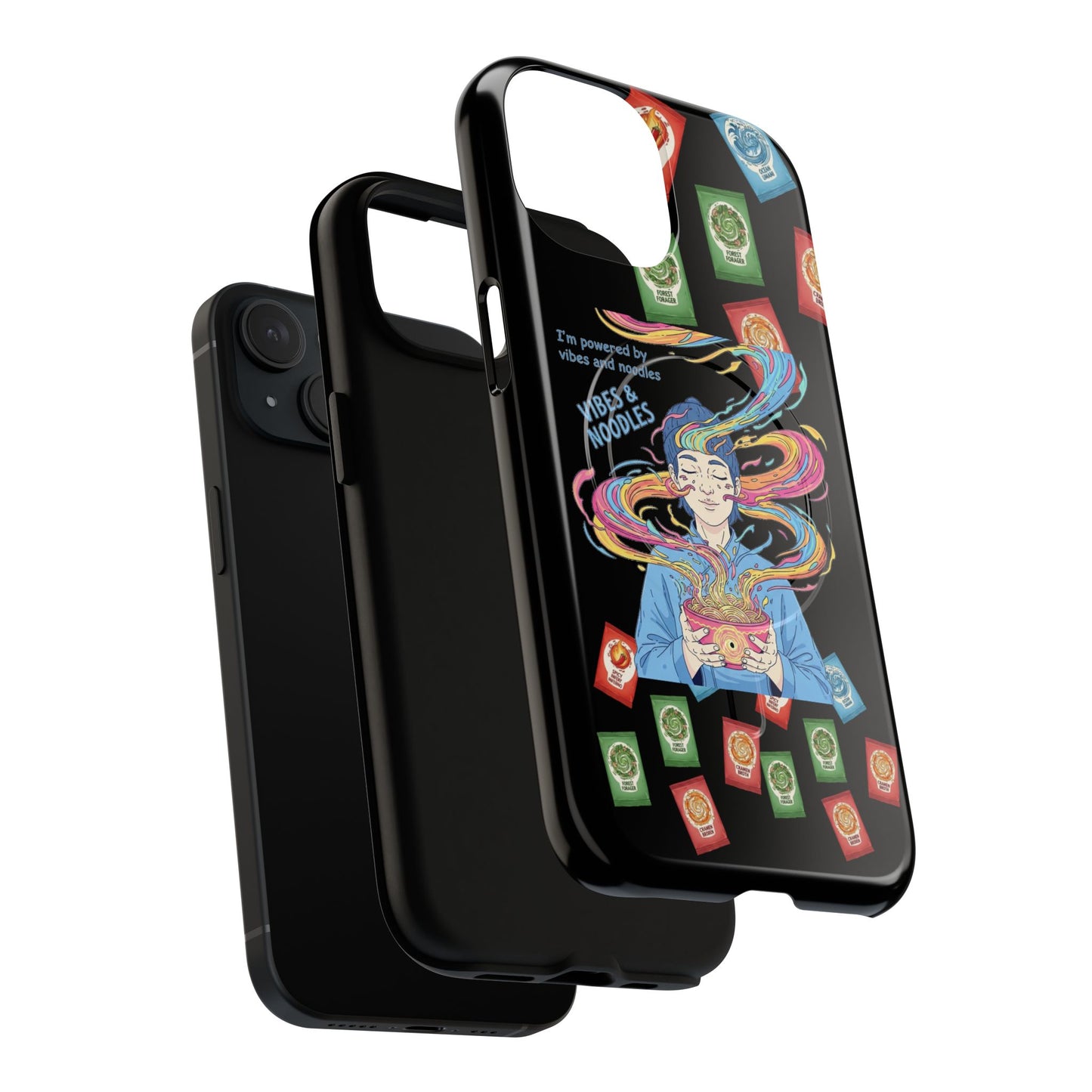 Noodle Lover Phone Case: Vibrant Cute Foodie Magnetic Anime Style