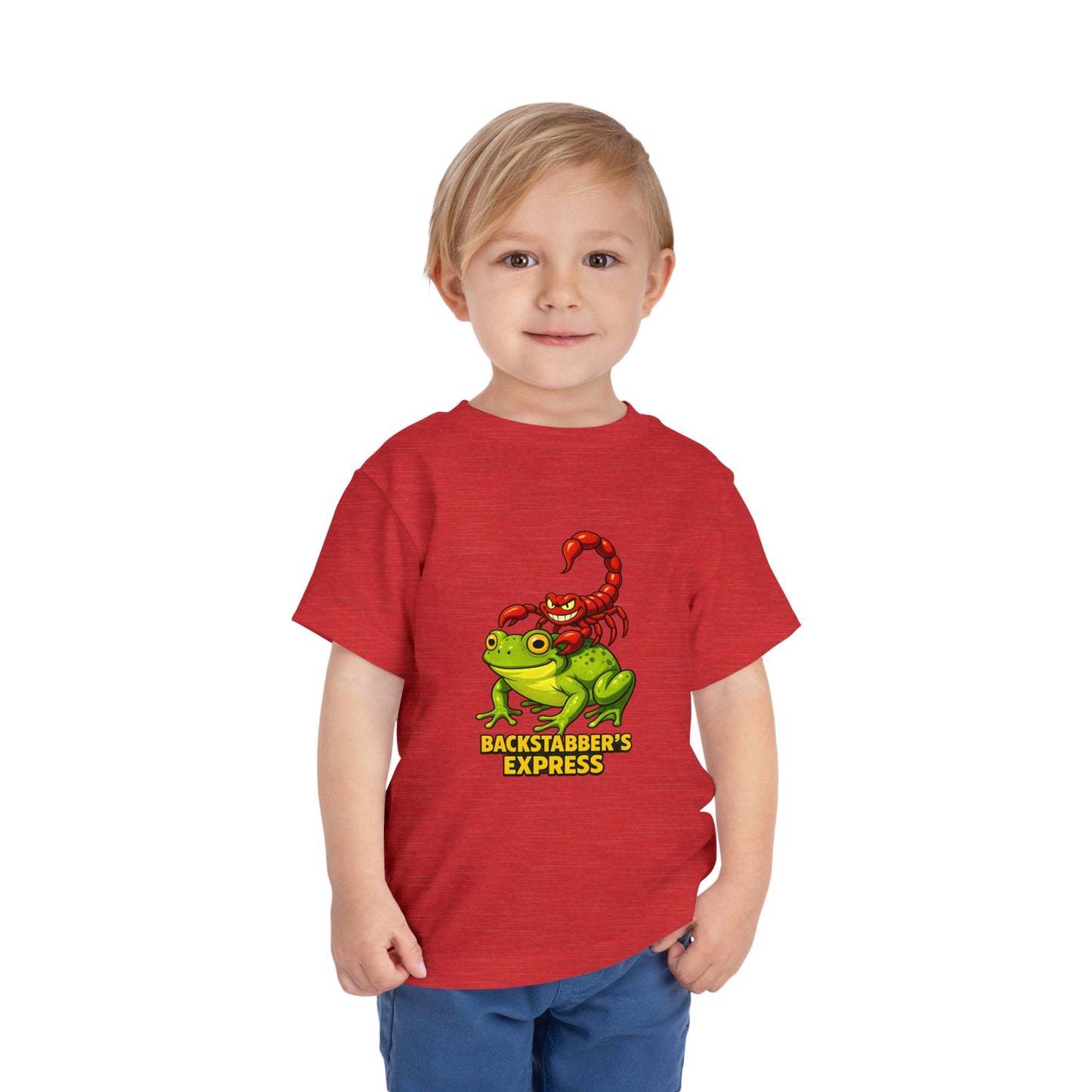 Toddler Tee — 'Backstabber's Express' Scorpion & Frog Funny Kids Shirt
