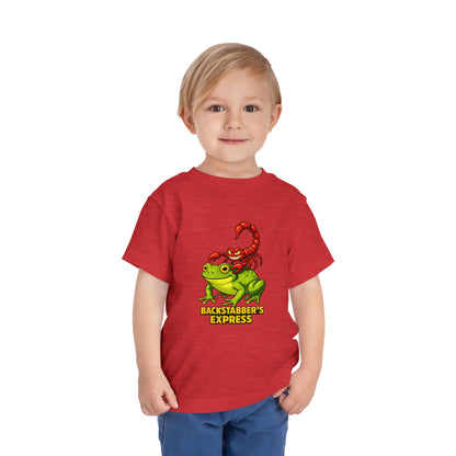 Toddler Tee — 'Backstabber's Express' Scorpion & Frog Funny Kids Shirt