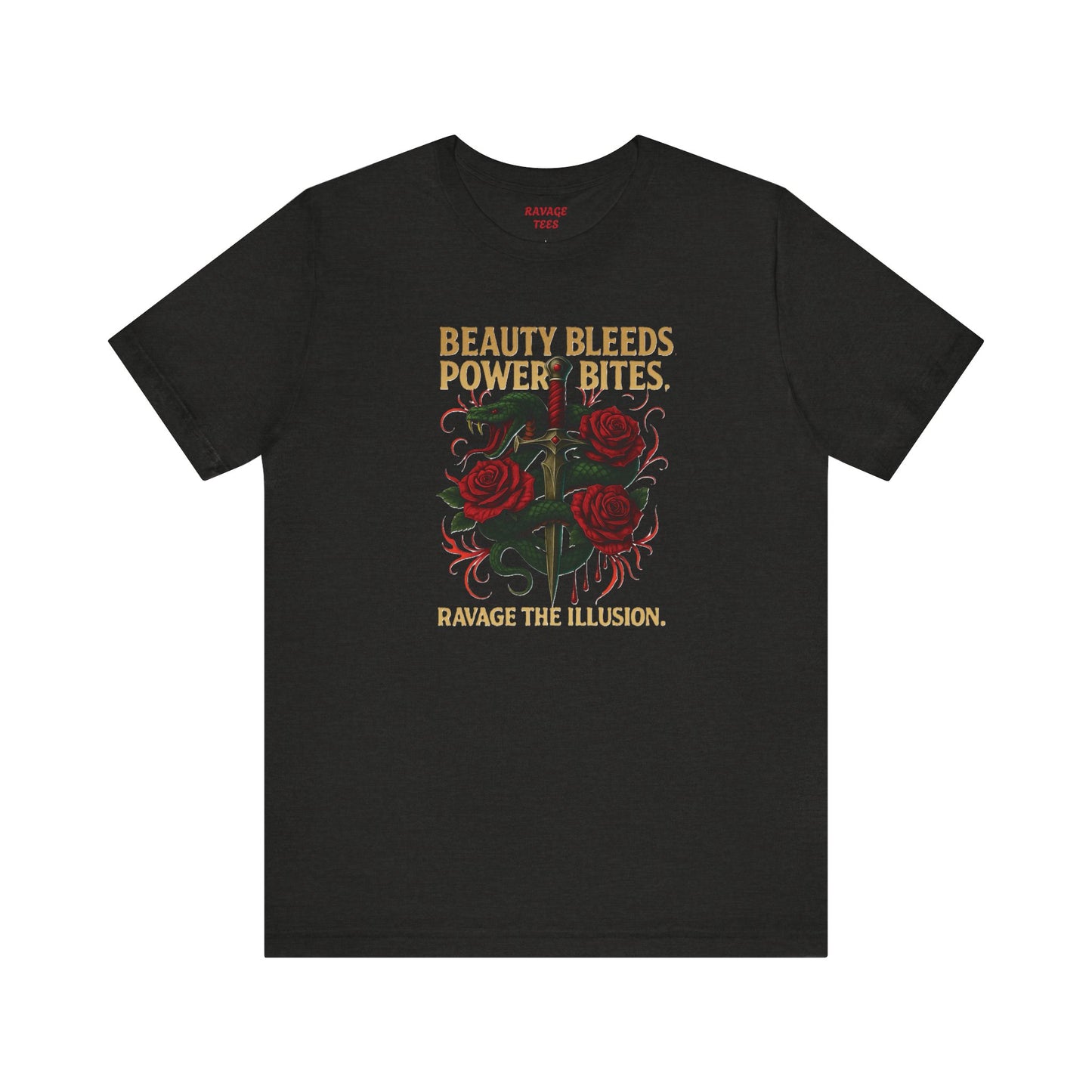 "Beauty Bleeds" Tee: Dark Aesthetic Unisex Graphic T-Shirt