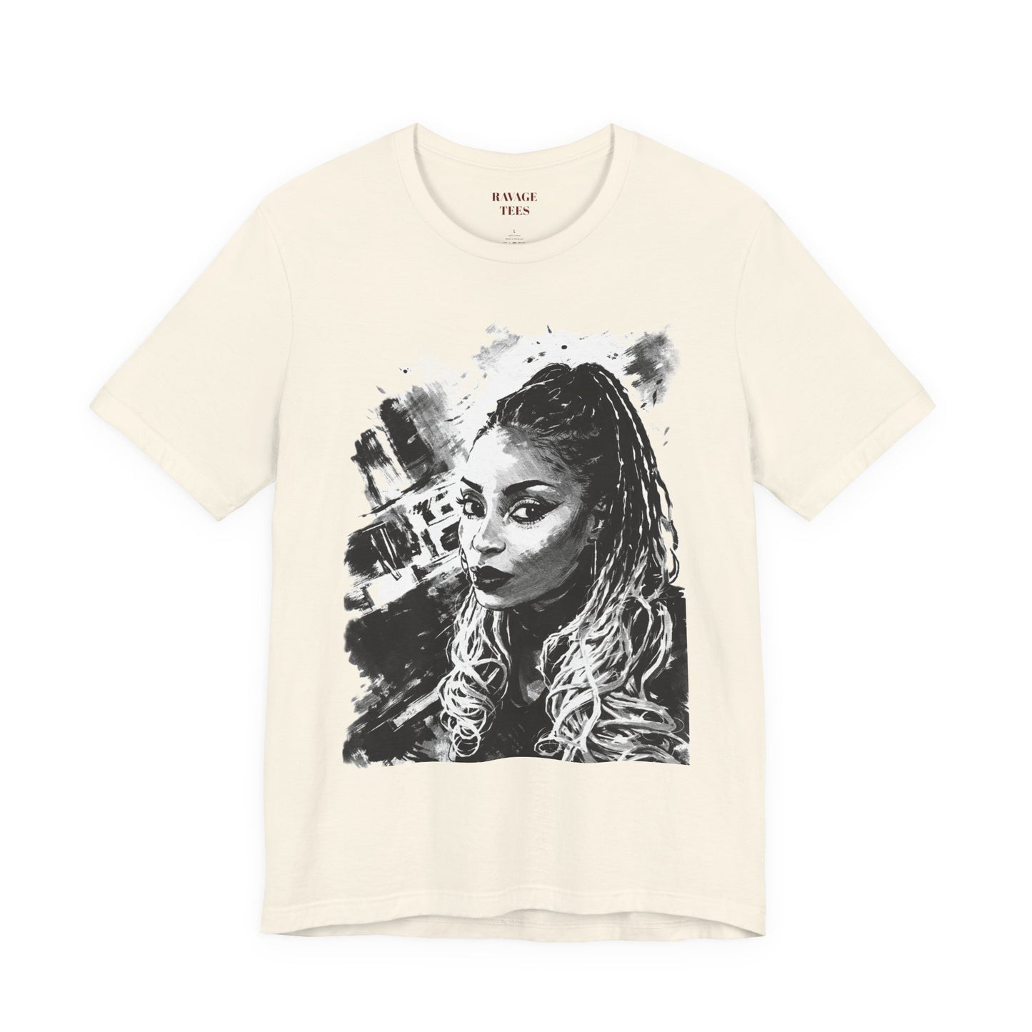 Personalize Black & White Ink Print T-Shirt