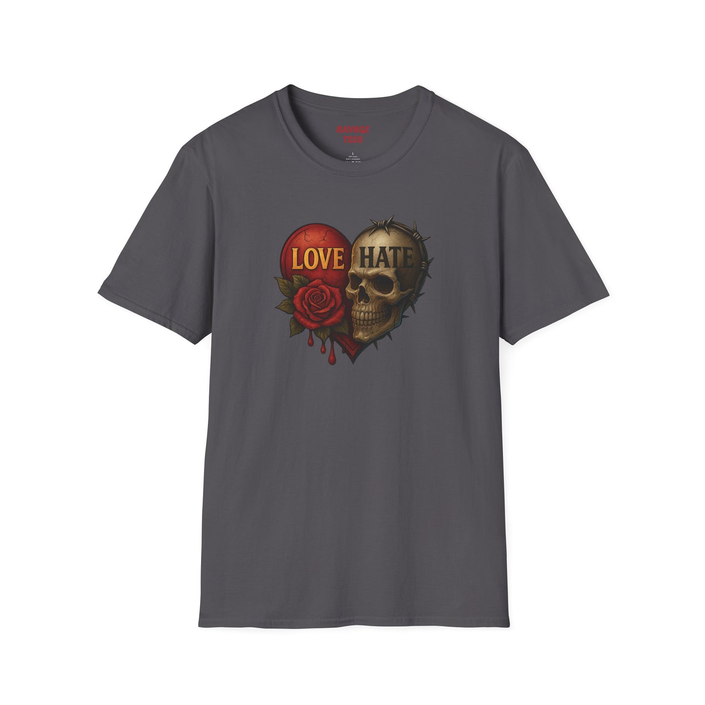 Love & Hate Skull Graphic Tee