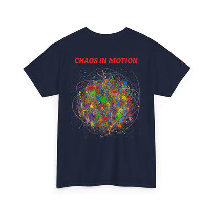 Dynamic Chaos Graphic Tee - Unisex Heavy Cotton T-Shirt, Casual Style