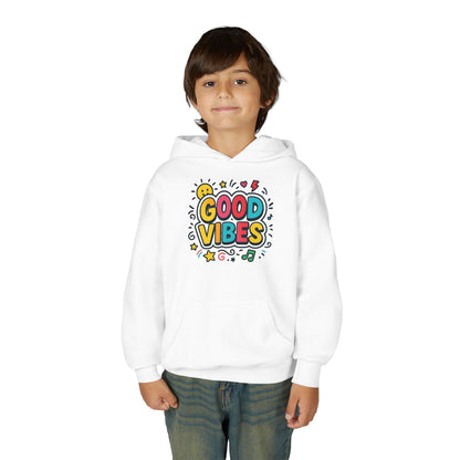 Kids Good Vibes Hoodie – Fun Graphic Sweatshirt with Positive Message, Cozy Casual Outfit, Birthday Gift for Children