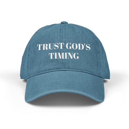 Trust God's Timing Denim Hat (Embroidery)