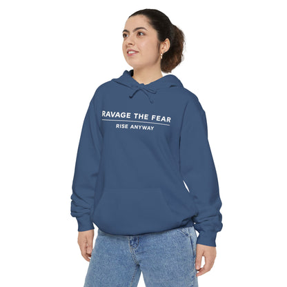 Ravage The Fear Hoodie — "Rise Anyway" Motivational Pullover