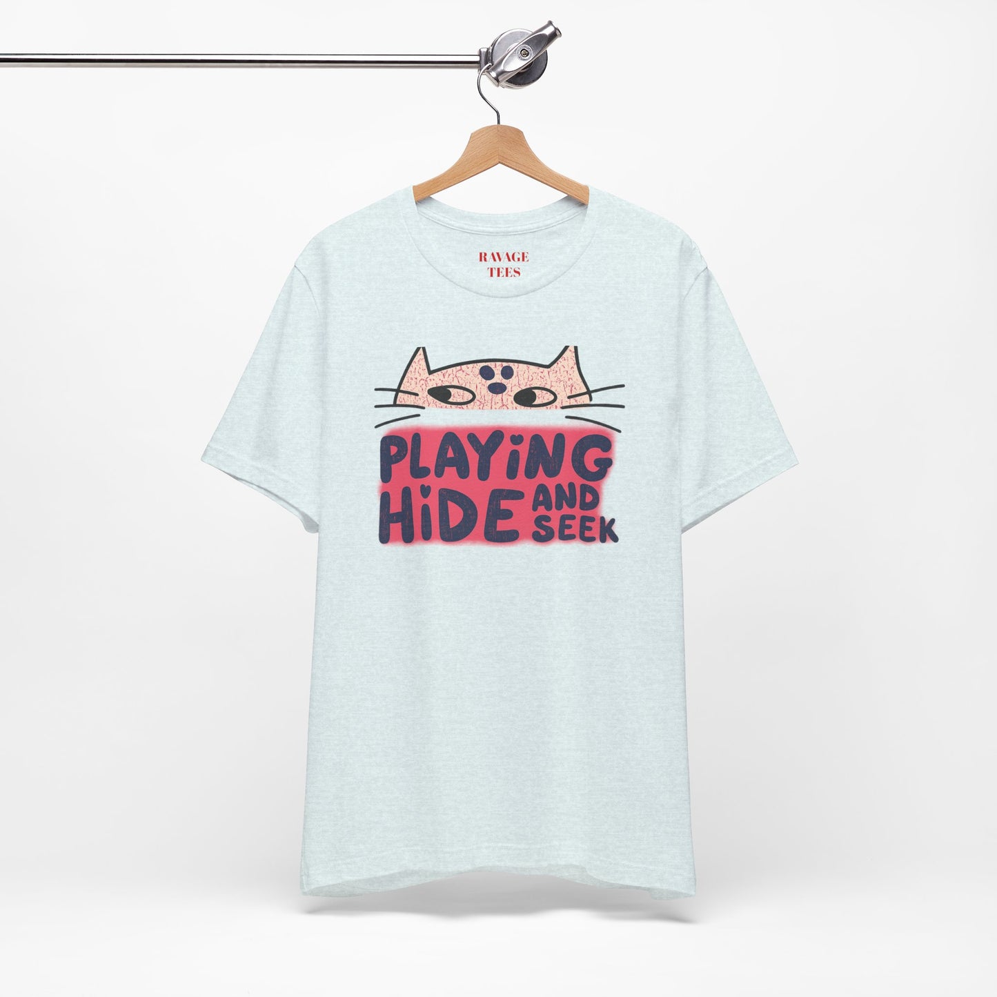 Playing Hide and Seek Cat T-Shirt — Cute Graphic Tee for Cat Lovers