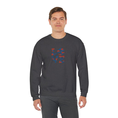 Patriotic Love Sweatshirt | Unisex Crewneck, Cozy Top for Celebrations, Gifts, Independence Day, Casual Style, Everyday Comfort