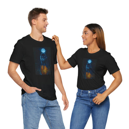 "Moonlight Path Guardian" Unisex Tee: Mystical Graphic Shirt