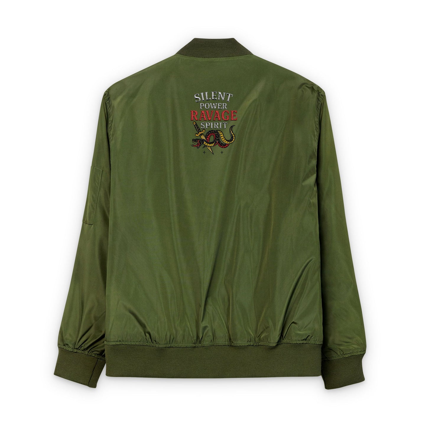 RAVAGE Embroidered Bomber: Eco-Friendly Unisex Streetwear Gift