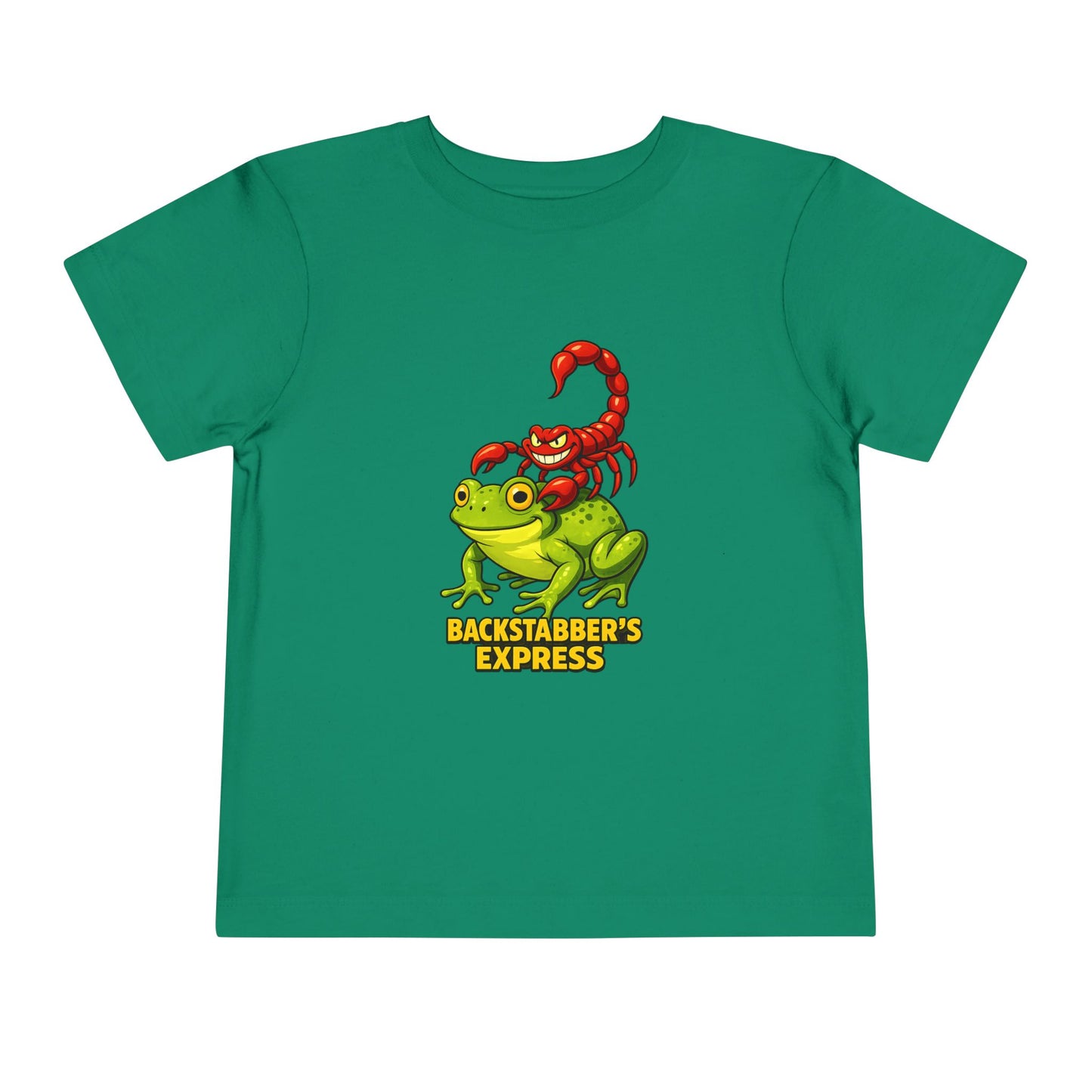 Toddler Tee — 'Backstabber's Express' Scorpion & Frog Funny Kids Shirt
