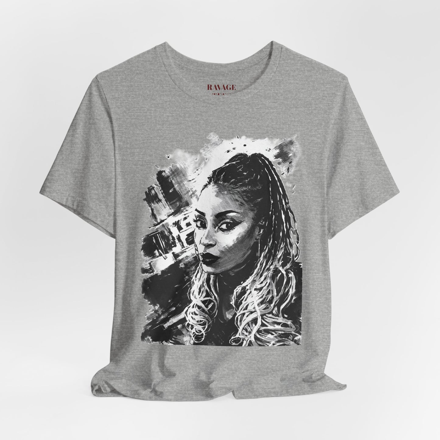 Personalize Black & White Ink Print T-Shirt