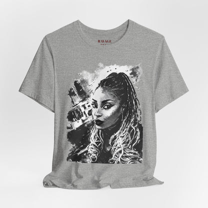 Personalize Black & White Ink Print T-Shirt
