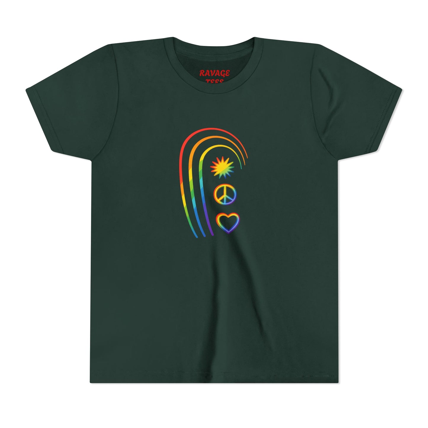 Youth Rainbow Peace & Love Tee