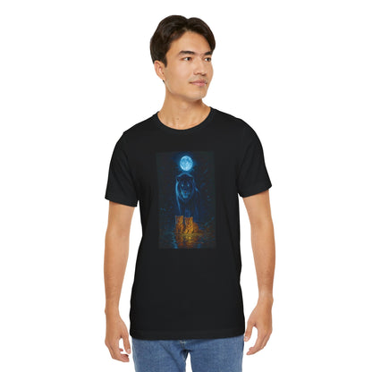 "Moonlight Path Guardian" Unisex Tee: Mystical Graphic Shirt
