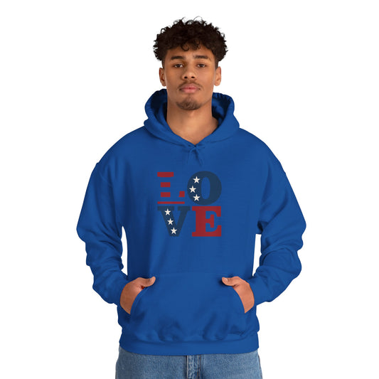 Unisex Hooded Sweatshirt with 'LOVE' Design - Cozy Gift for Friends, Valentine's Day, Casual Wear, Relaxation, Everyday Use