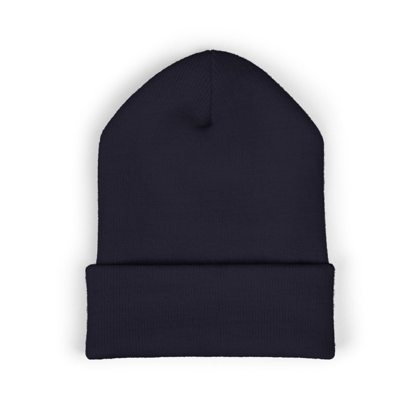 Fearless Embroidered Cuffed Beanie — Bold Black Knit Hat
