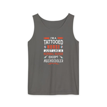 Tattooed Nurse Garment-Dyed Tank Top, Gift for Nurses, Casual Summer Wear