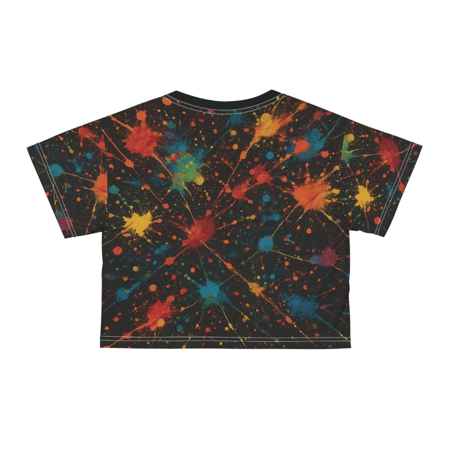 Art of Impact Colorful Splash Crop Tee, Trendy Urban Summer Top