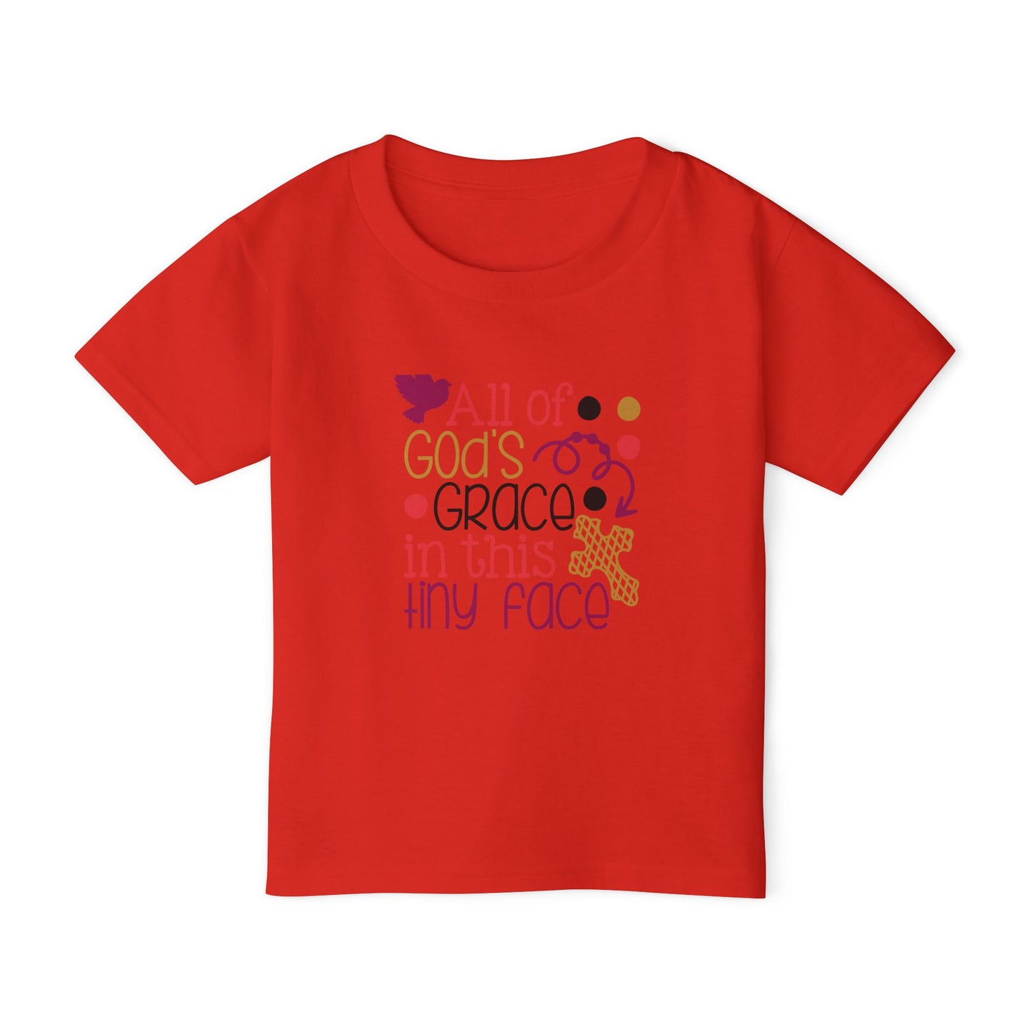 Toddler T-Shirt — "All of God's Grace in This Tiny Face" Cute Faith Baby Tee