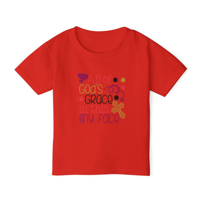 Toddler T-Shirt — "All of God's Grace in This Tiny Face" Cute Faith Baby Tee