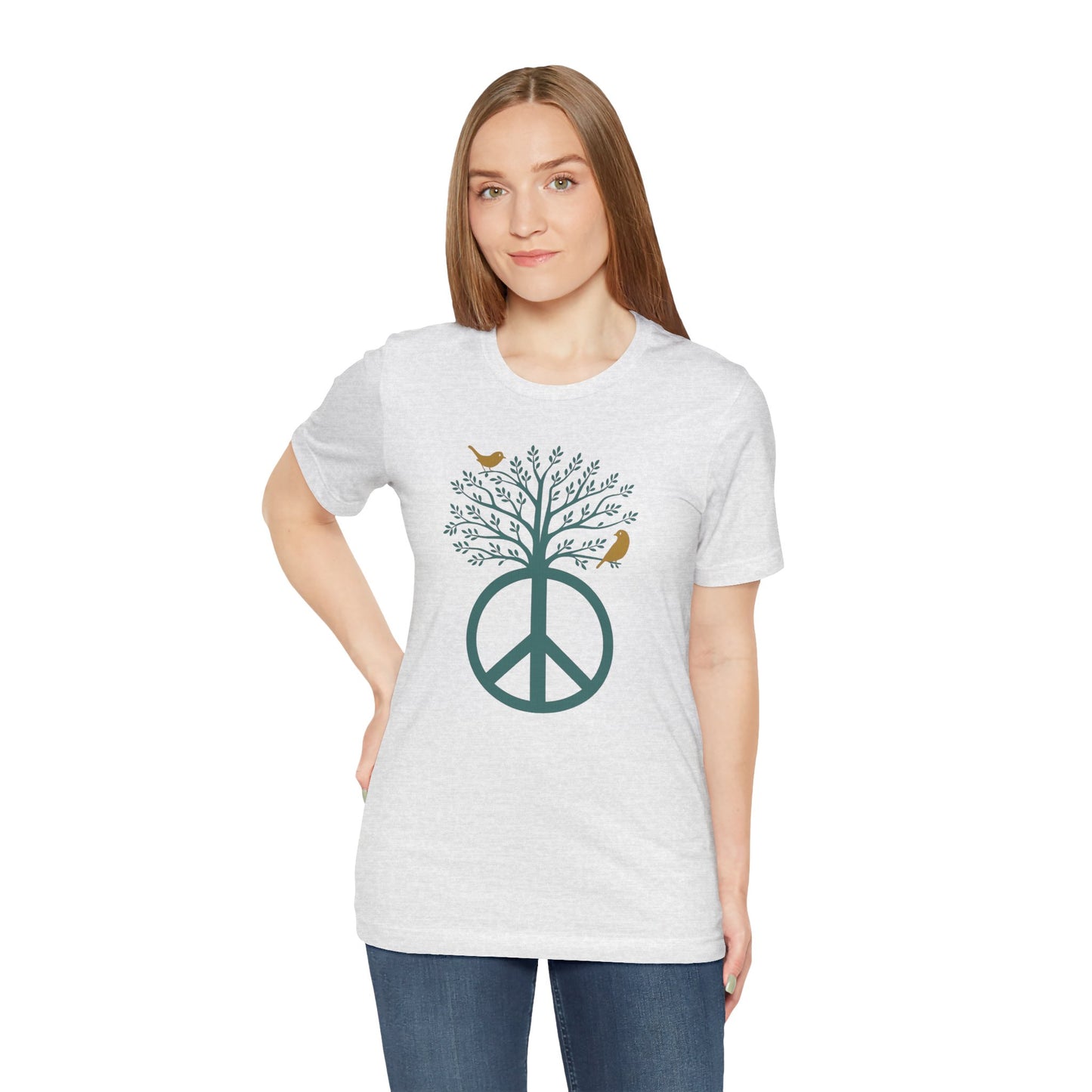 Peace Tree T-Shirt with Birds – Eco Nature Graphic Tee