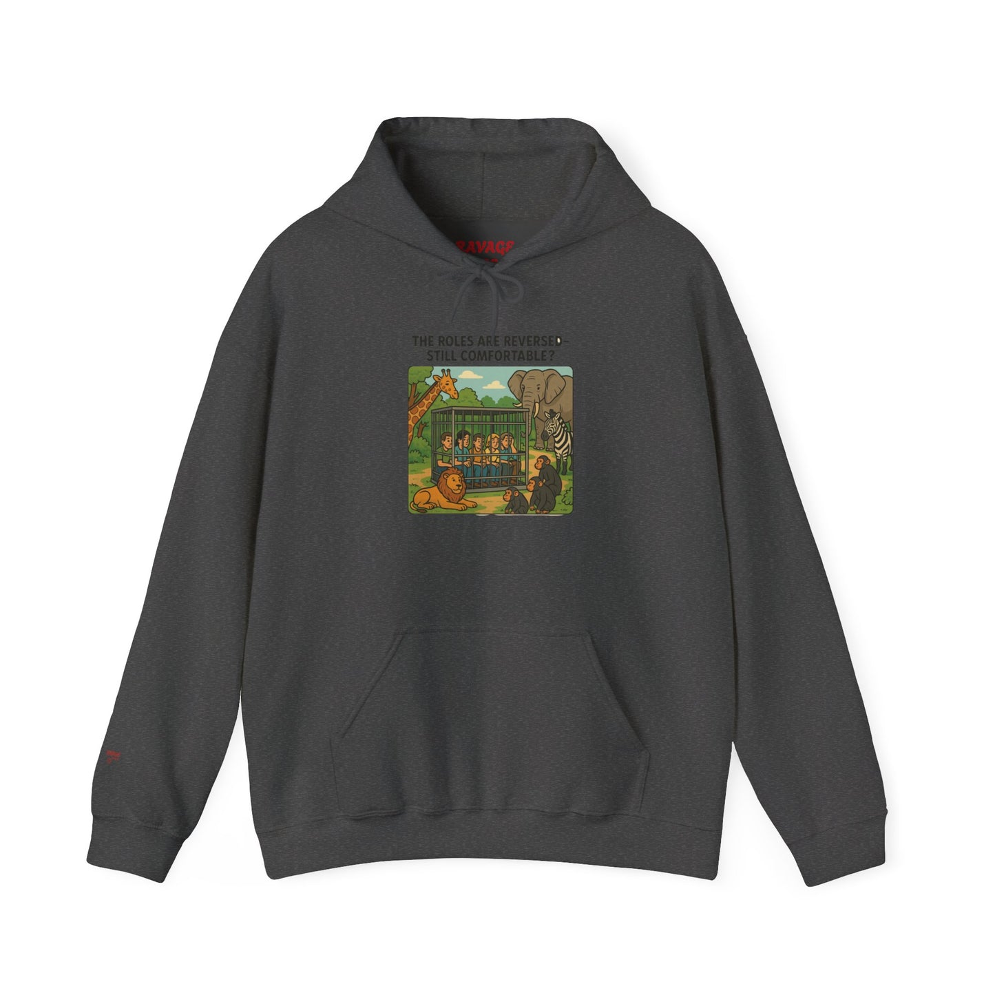 The Roles are Reversed- Are You Comfortable-Comfy Graphic Hoodie for Cozy Days, Unisex Heavy Blend Sweatshirt with Quirky Art, Perfect for Fall, Winter, Gifting, Casual Wear