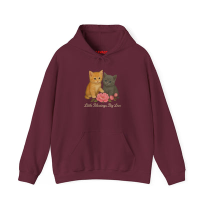 Kitten Pair Hoodie — "Little Sunshine, Big Purrs" Cute Cat Graphic Pullover