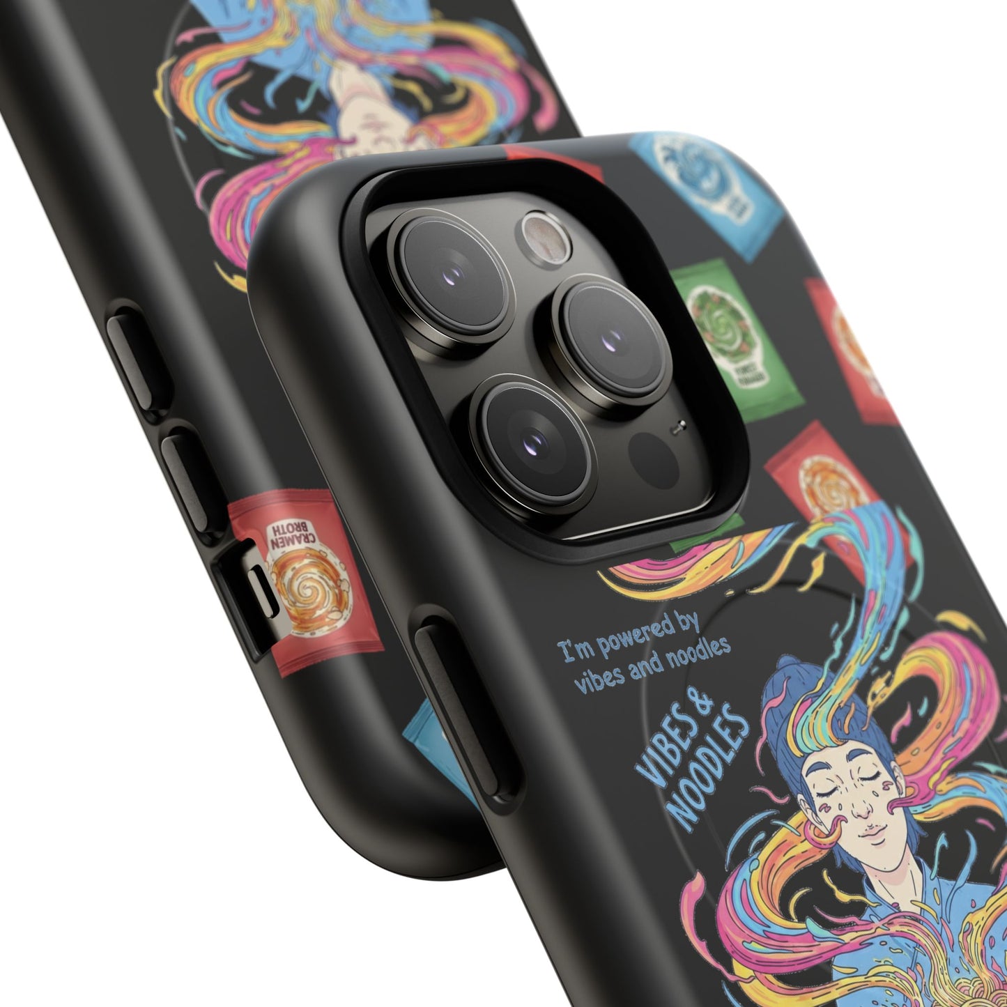 Noodle Lover Phone Case: Vibrant Cute Foodie Magnetic Anime Style