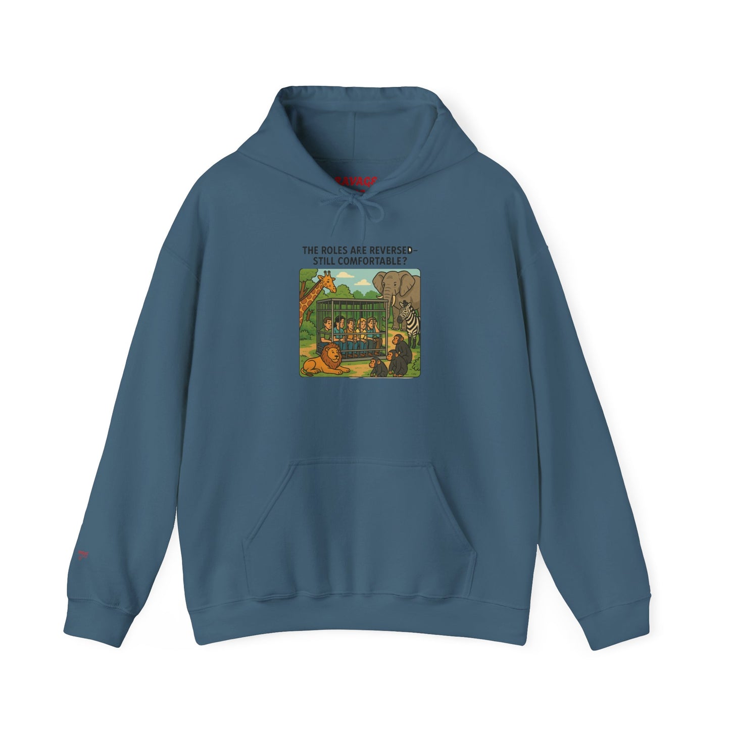 The Roles are Reversed- Are You Comfortable-Comfy Graphic Hoodie for Cozy Days, Unisex Heavy Blend Sweatshirt with Quirky Art, Perfect for Fall, Winter, Gifting, Casual Wear