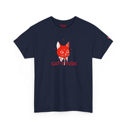 CAT-TITUDE Unisex Heavy Cotton Tee | Funny Cat Shirt