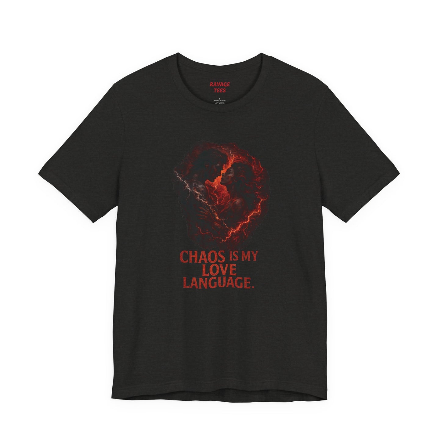 Chaos Love Language Tee: Bold, Dark Tee