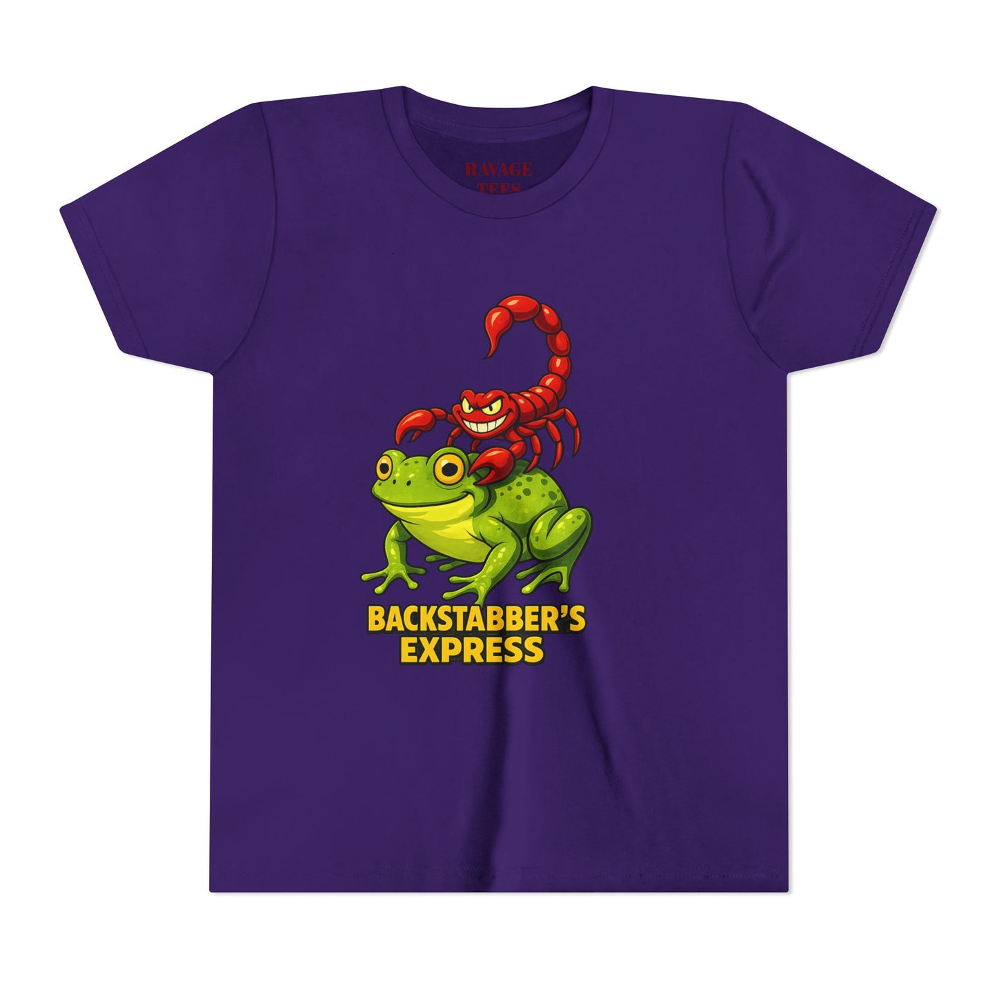 Youth Tee - "Backstabber's Express" Frog & Scorpion Graphic