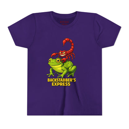 Youth Tee - "Backstabber's Express" Frog & Scorpion Graphic