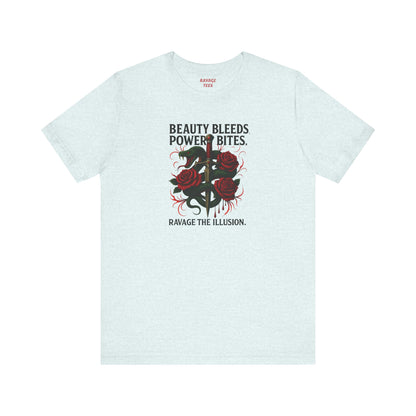"Beauty Bleeds" Tee: Dark Aesthetic Unisex Graphic T-Shirt