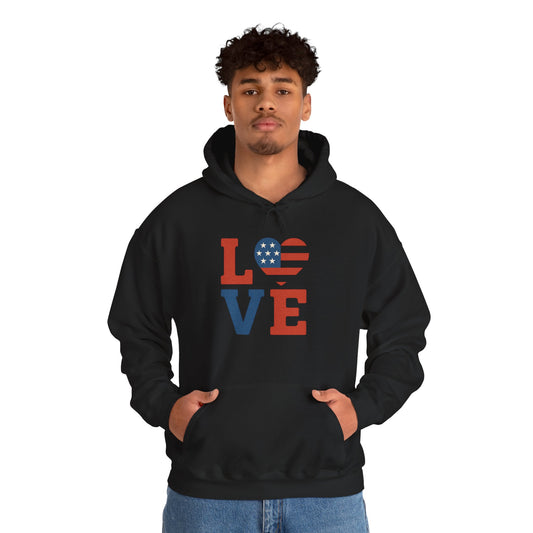 Unisex Hooded Sweatshirt with 'LOVE' Design - Cozy Gift for Friends, Valentine's Day, Casual Wear, Relaxation, Everyday Use