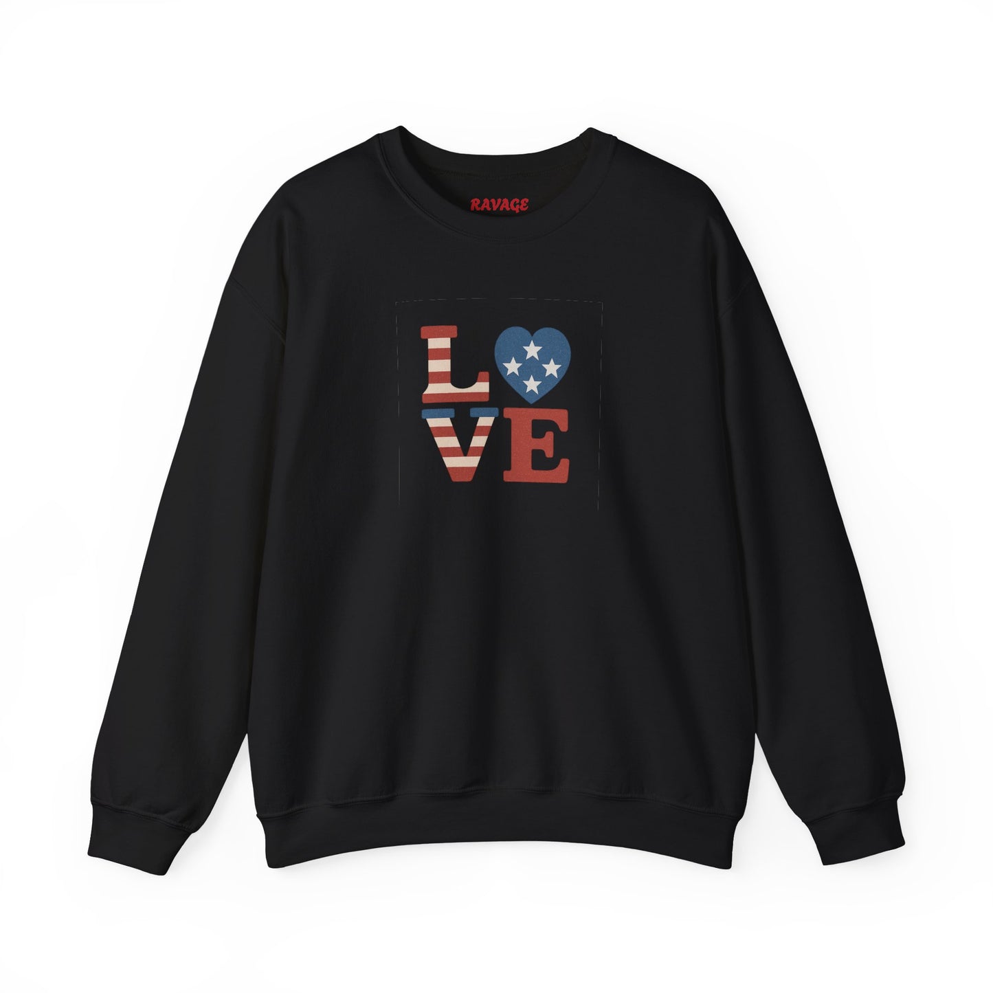 Patriotic Love Sweatshirt | Unisex Crewneck, Cozy Top for Celebrations, Gifts, Independence Day, Casual Style, Everyday Comfort