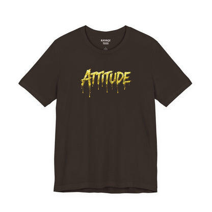 Attitude Drip Graphic Tee — Bold Yellow Streetwear T-Shirt