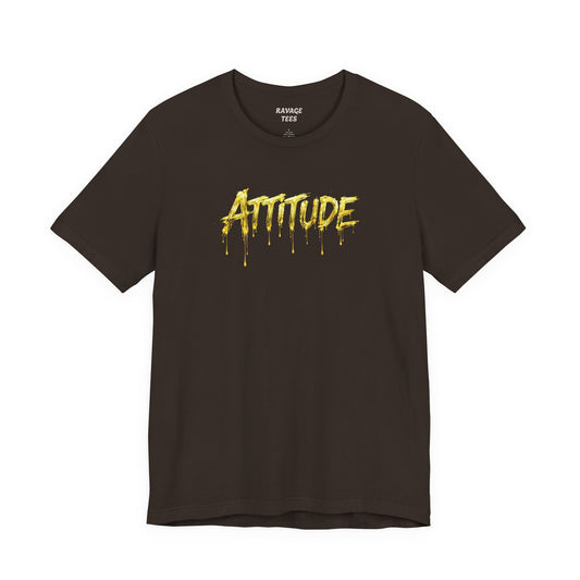 Attitude Drip Graphic Tee — Bold Yellow Streetwear T-Shirt