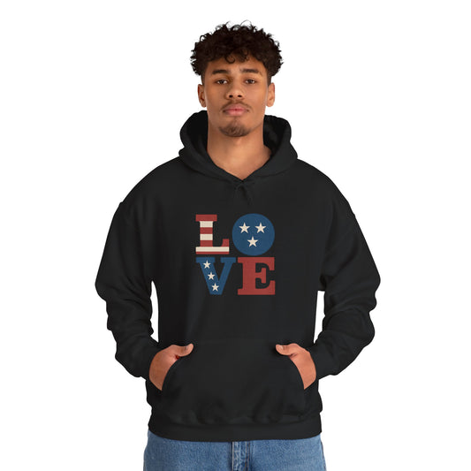 Unisex Hooded Sweatshirt with 'LOVE' Design - Cozy Gift for Friends, Valentine's Day, Casual Wear, Relaxation, Everyday Use