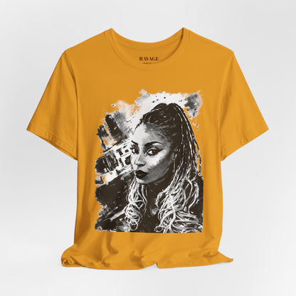 Personalize Black & White Ink Print T-Shirt