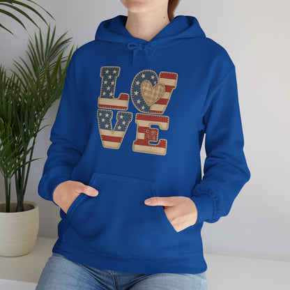 Unisex Hooded Sweatshirt with 'LOVE' Design - Cozy Gift for Friends, Valentine's Day, Casual Wear, Relaxation, Everyday Use