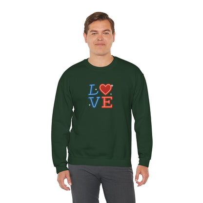 Patriotic Love Sweatshirt | Unisex Crewneck, Cozy Top for Celebrations, Gifts, Independence Day, Casual Style, Everyday Comfort