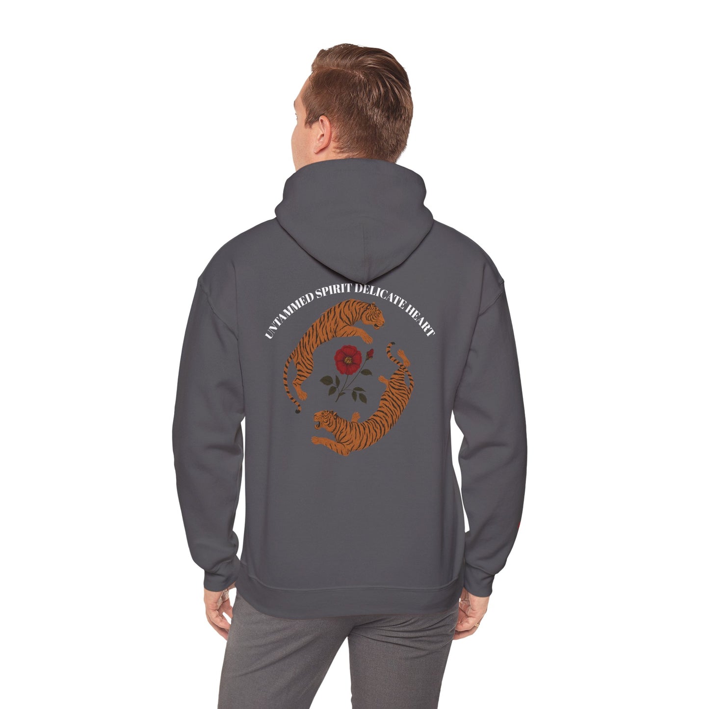 Black Tiger & Rose Graphic Hoodie